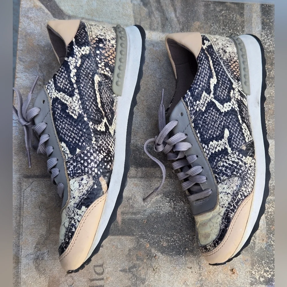 Coach Moonlight Anaconda/Nap Sz 9.5 Sneakers Nappa Leather Snake Emboss
